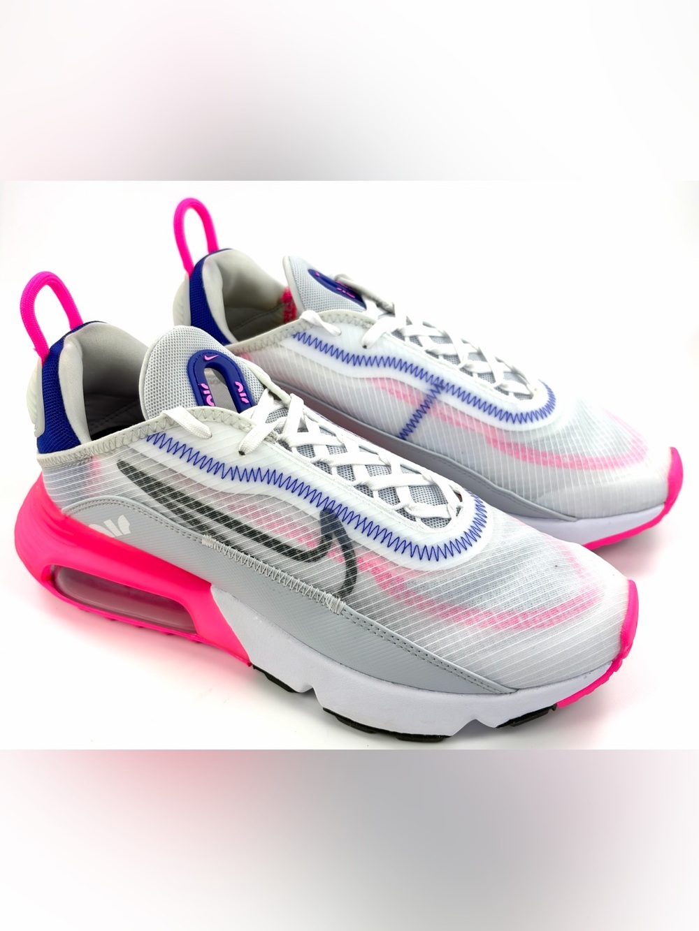 Nike Air Max 2090 White Pink Blast Racer Blue Sneakers Women’s 9 EUC